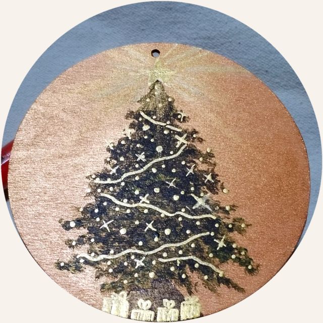 Albero d'oro: decorazione natalizia dipinta a mano da Artedory